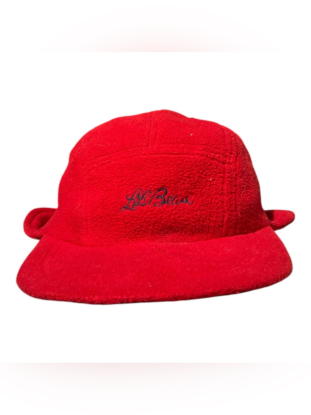 VTG LL Bean Fleece Polartec Trapper Hat w/ Ear Flap Warmers Red